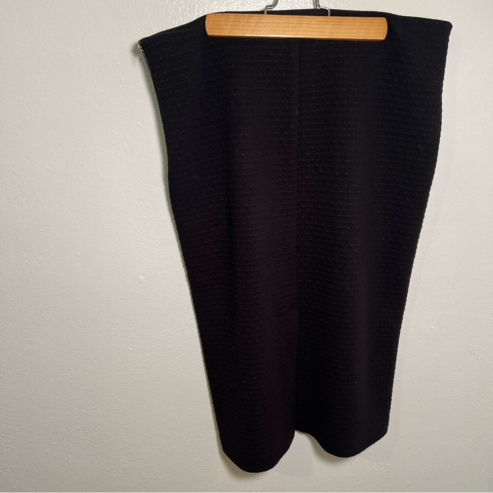 Loft Midi Pencil Skirt Textured Black - Picture 6 of 10